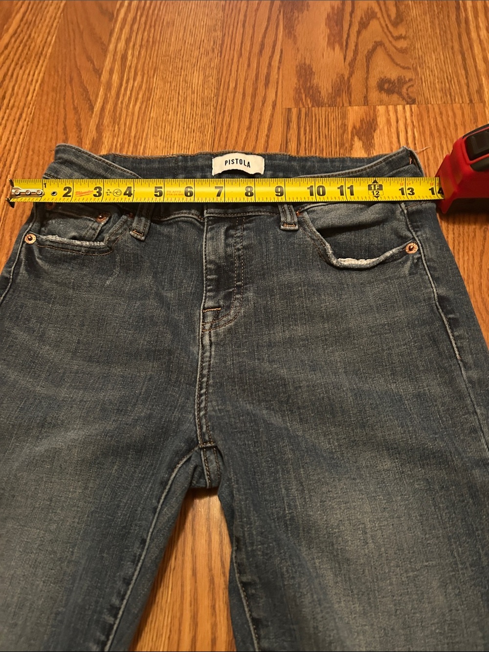 pistola Dark Washed Skinny Jeans with Frayed Hem - Picture 5 of 9